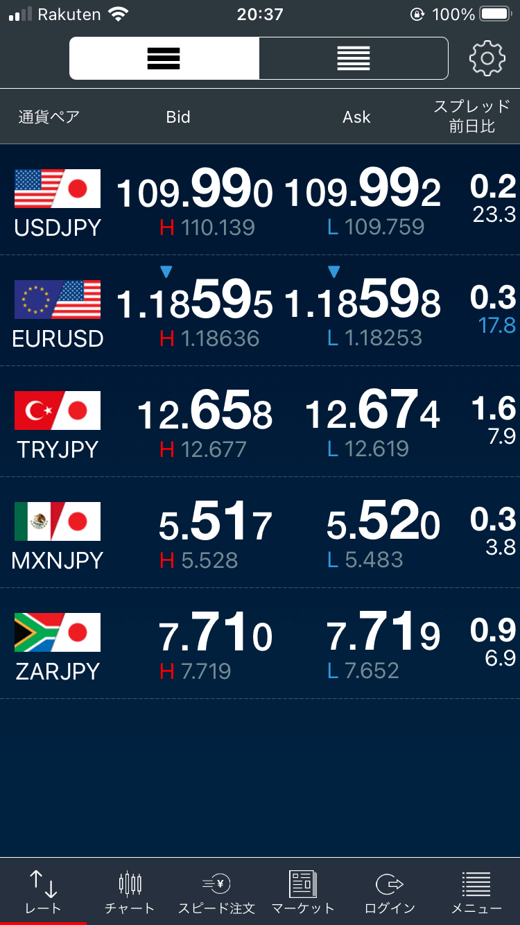 アプリ_通貨ペア