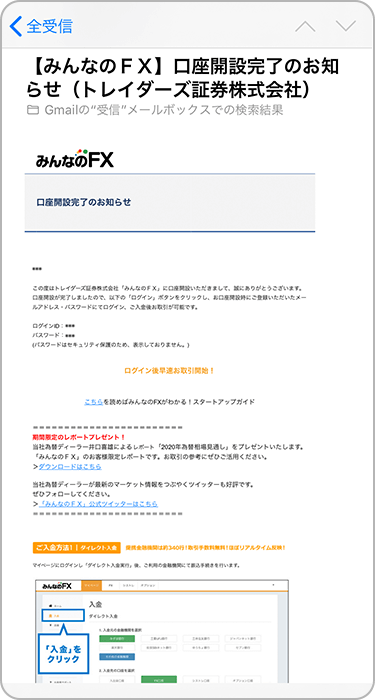 みんなのFXの口座開設完了のお知らせ