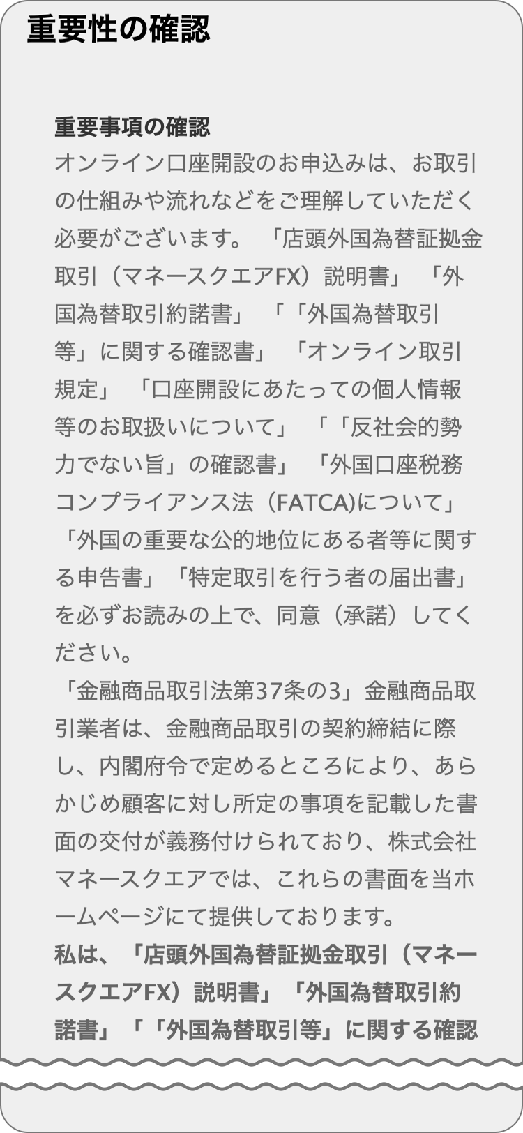 マネースクエアの申込フォーム入力の手順