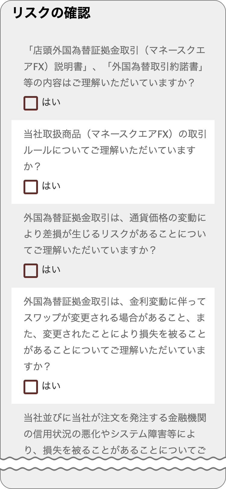 マネースクエアの申込フォーム入力の手順